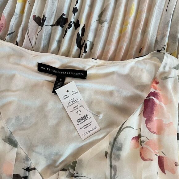 White House black Floral-Print Soft Pleated
Midi Dress size 8 - Picture 10 of 11